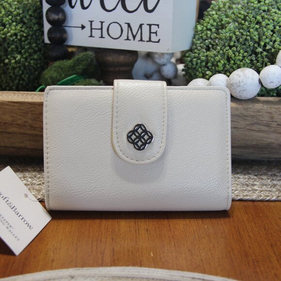 NWT Croft & Barrow leather wallet, RFID Blocking, pretty cream - Picture 1 of 8